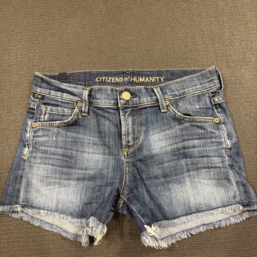 Citizens of Humanity CoH Raw Hem Stretch Denim Shorts Women's Size 24